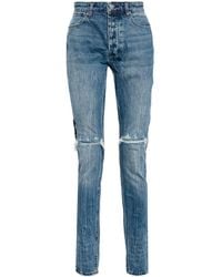 Ksubi - Distressed Straight-leg Jeans - Lyst