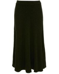 Victoria Beckham - Ribbed Knit Midi Skirt - Lyst