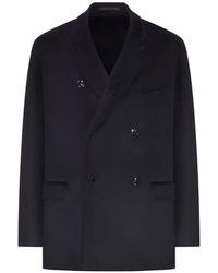 Giorgio Armani - Double-Breasted Cashmere Jacket - Lyst