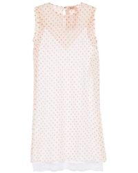 N°21 - Robe Courte Bordée De Dentelle À Pois - Lyst