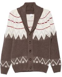 Eleventy - Fair Isle Shawl-Collar Cardigan - Lyst