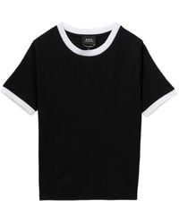A.P.C. - Contrasting-Trim T-Shirt - Lyst