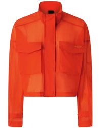 Pinko - Cropped-Jacke Mit Logo-Stickerei - Lyst