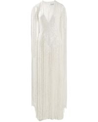 Ana Radu - Long Dress With Sequins And Fringes - Lyst