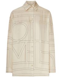 TOTEME - Embroidered Silk Shirt - Lyst