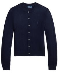 Polo Ralph Lauren - Crewneck Embroidered-Logo Wool Cardigan - Lyst