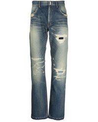 Givenchy - Distressed Straight-leg Jeans - Lyst