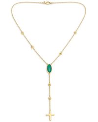 Yoj - Rose Cross-Pendant Malachite Necklace - Lyst