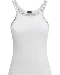 Pinko - Ribbed Top With Jewel Embroidery - Lyst