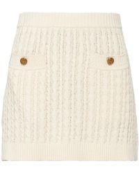 Prada - Cable-Knit Cotton Miniskirt - Lyst