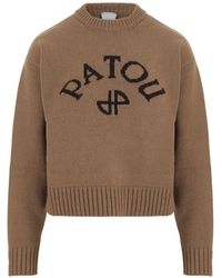 Patou - Logo-Embroidered Crew-Neck Sweater - Lyst