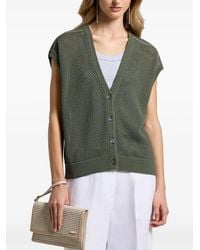 Peserico - Button V-Neck Knitted Vest - Lyst