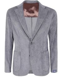 Barba Napoli - Ribfluwelen Blazer Met Twee Knopen - Lyst