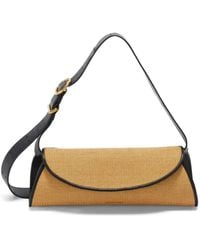 Jil Sander - Small Cannolo Interwoven Raffia Shoulder Bag - Lyst