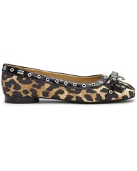 Ganni - Stylish Ballerina Satin Print Shoes For - Lyst
