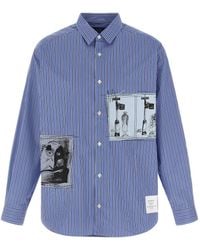 Comme des Garçons - Patch Striped Cotton Poplin Shirt With Unique Embroidery - Lyst