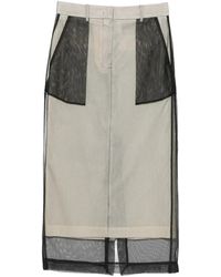 Erika Cavallini Semi Couture - Mesh Panel Skirt - Lyst