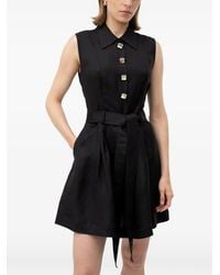 HUGO - Belted Sleeveless Mini Dress - Lyst