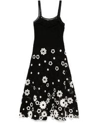 Maje - Floral-Embroidery Midi Dress - Lyst