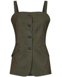 Max Mara - Glen Geruite Wollen Top - Lyst