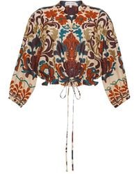 Cara Cara - Damask-Print Drawstring Top - Lyst