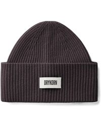 DRYKORN - Moah Ribbed-Knit Logo-Patch Beanie Hat - Lyst