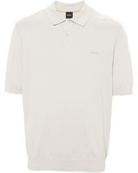 BOSS - Fine-knit Polo Shirt - Lyst