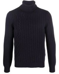 Corneliani - Pull En Maille Torsadée À Col Roulé - Lyst