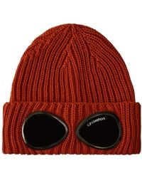 C.P. Company - Goggle-Detail Ribbed-Wool Beanie Hat - Lyst