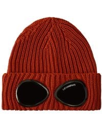 C.P. Company - Goggle-Detail Ribbed-Wool Beanie Hat - Lyst