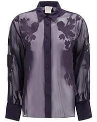 forte_forte - Floral-Embroidered Organza Shirt - Lyst
