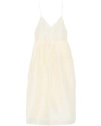 KHAITE - Colette Midikleid Mit V-Ausschnitt - Lyst