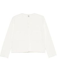 TOTEME - Compact-Knit Pocket-Detail Cardigan - Lyst