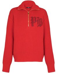 Balmain - Ribbed Turtleneck Half-Zip Sweater - Lyst