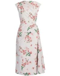 Erdem - Floral-Print Draped Dress - Lyst