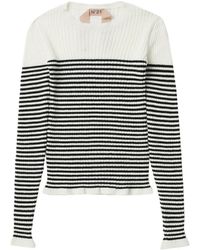 N°21 - Striped Rib-knit Top - Lyst