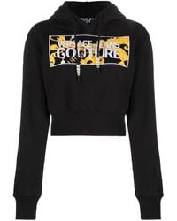 Versace Jeans Couture - Logo Cropped Hoodie - Lyst