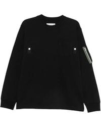 Sacai - Zip-Pocket Long-Sleeve Sweater - Lyst