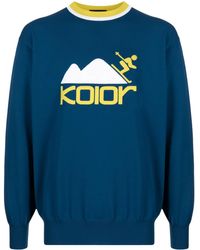 Kolor - Intarsia-Knit Logo Jumper - Lyst