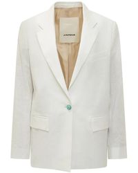 A PAPER KID - Stone Button Linen Jacket - Lyst
