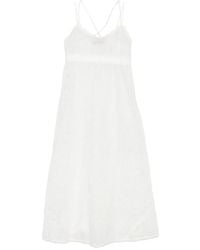 Ermanno Scervino - Flower-Embroidered Midi Dress - Lyst