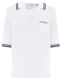 Off-White c/o Virgil Abloh - Logo-Embroidered Ribbed-Knit Top - Lyst