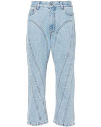Mugler - Cropped-Jeans mit hohem Bund - Lyst