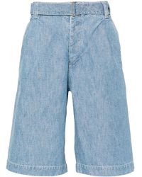 KENZO - Pleat-Detail Denim Shorts - Lyst