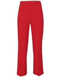Elisabetta Franchi - Tone Hardware Straight-Leg Trousers - Lyst