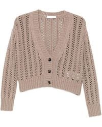 Max Mara - Open-Knit Cropped Cardigan - Lyst