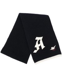 McQueen - Embroidered Logo Ribbed Scarf - Lyst