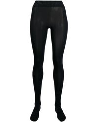 Wolford Contrasting Waistband Tights - Blue