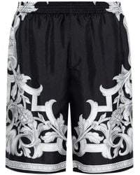 Versace - Silk Shorts With "Architectural Baroque" Print - Lyst