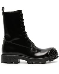 DIESEL - D-hammer-leather Boots With Oval D Toe Guard - Lyst